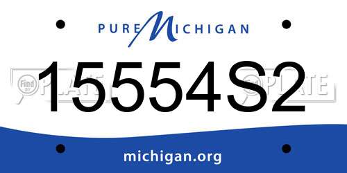 15554S2 Michigan License Plate