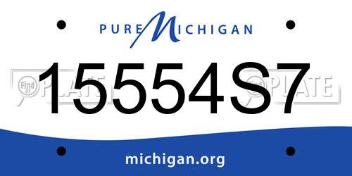 15554S7 Michigan License Plate
