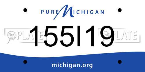 155I19 Michigan License Plate