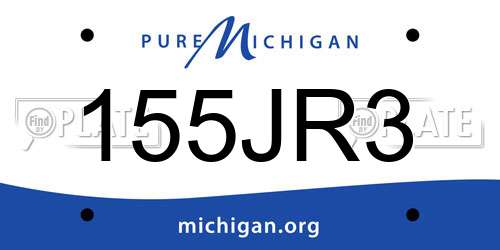 155JR3 Michigan License Plate