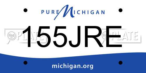 155JRE Michigan License Plate