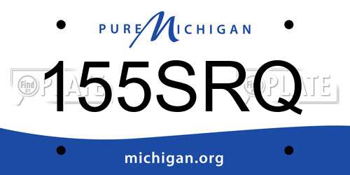 155SRQ Michigan License Plate