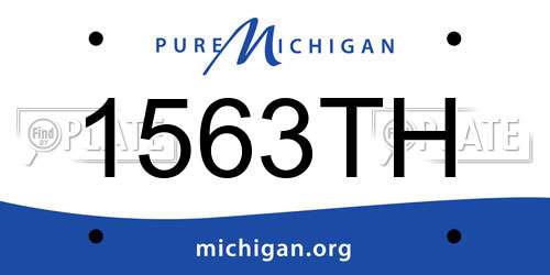 1563TH Michigan License Plate