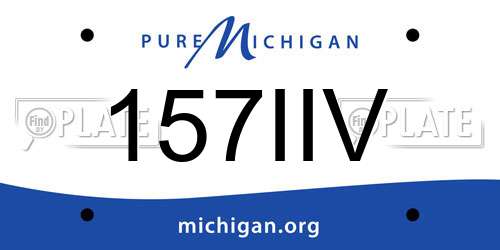 157IIV Michigan License Plate
