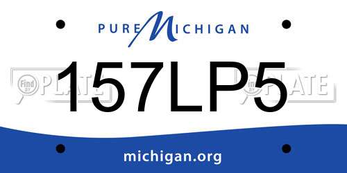 157LP5 Michigan License Plate