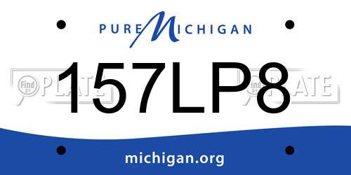 157LP8 Michigan License Plate