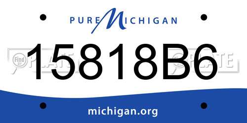 15818B6 Michigan License Plate