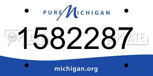 1582287 Michigan License Plate