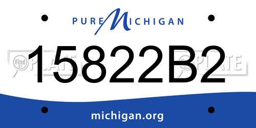 15822B2 Michigan License Plate