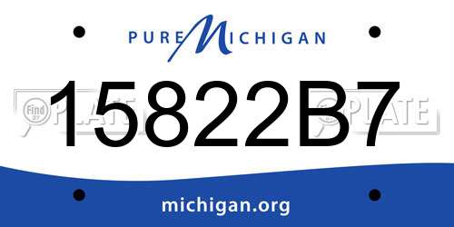 15822B7 Michigan License Plate