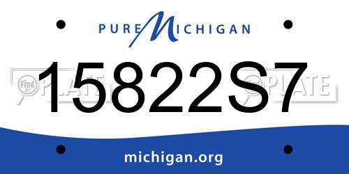 15822S7 Michigan License Plate