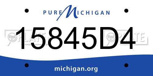 15845D4 Michigan License Plate