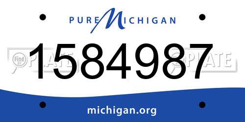 1584987 Michigan License Plate