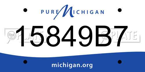 15849B7 Michigan License Plate
