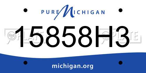 15858H3 Michigan License Plate
