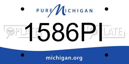 1586PI Michigan License Plate