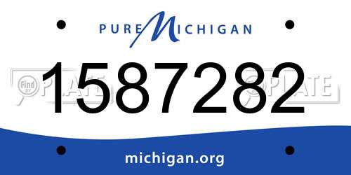 1587282 Michigan License Plate