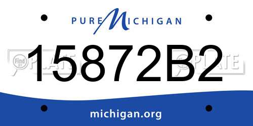 15872B2 Michigan License Plate