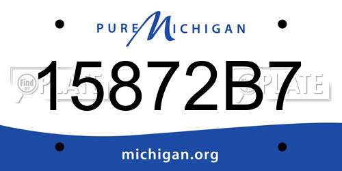 15872B7 Michigan License Plate