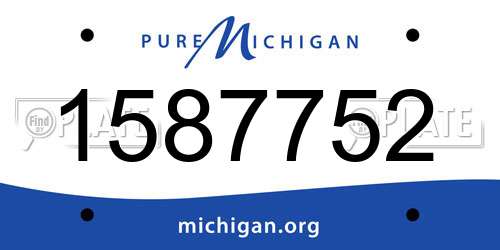 1587752 Michigan License Plate