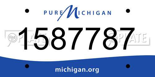 1587787 Michigan License Plate