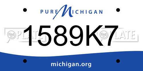 1589K7 Michigan License Plate