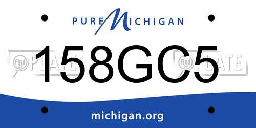 158GC5 Michigan License Plate