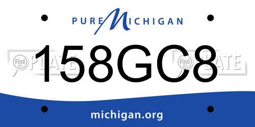 158GC8 Michigan License Plate