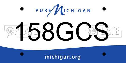 158GCS Michigan License Plate
