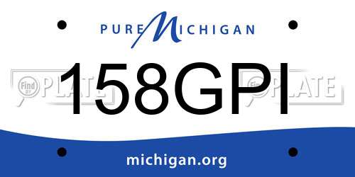 158GPI Michigan License Plate