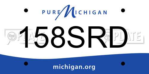 158SRD Michigan License Plate