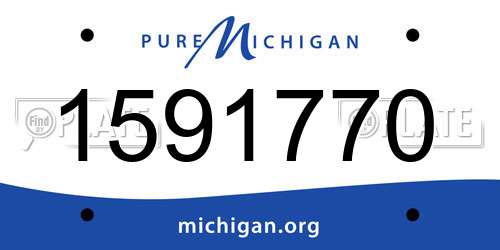 1591770 Michigan License Plate