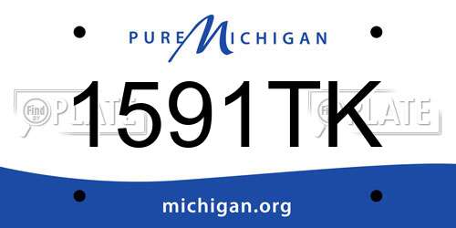 1591TK Michigan License Plate