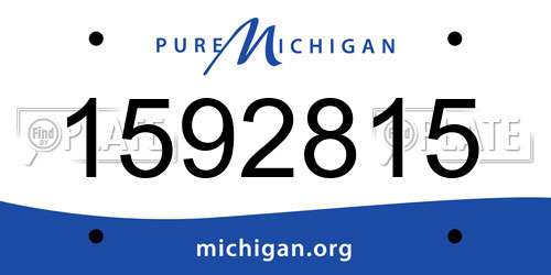 1592815 Michigan License Plate