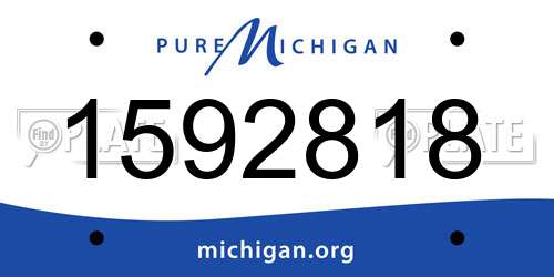 1592818 Michigan License Plate