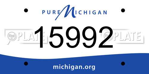 15992 Michigan License Plate