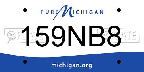 159NB8 Michigan License Plate