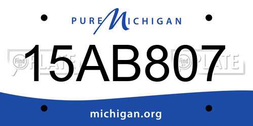 15AB807 Michigan License Plate