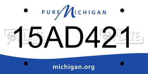 15AD421 Michigan License Plate