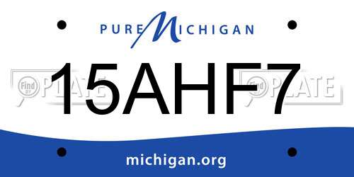 15AHF7 Michigan License Plate