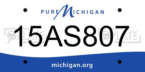15AS807 Michigan License Plate