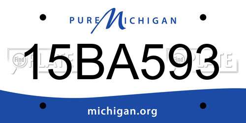 15BA593 Michigan License Plate