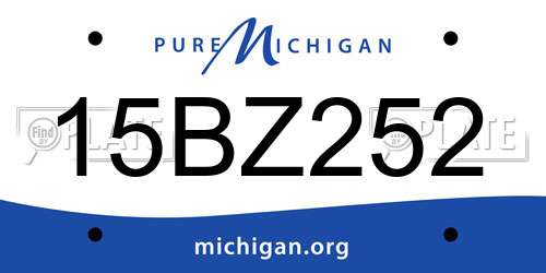 15BZ252 Michigan License Plate