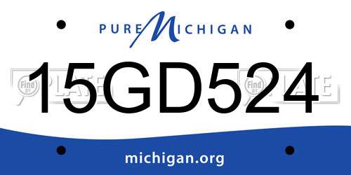 15GD524 Michigan License Plate