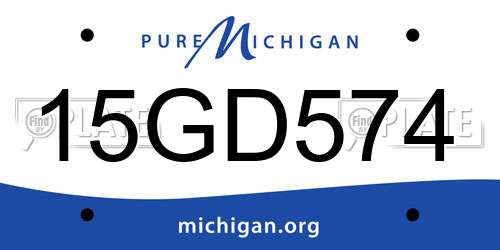 15GD574 Michigan License Plate