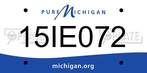 15IE072 Michigan License Plate