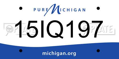 15IQ197 Michigan License Plate