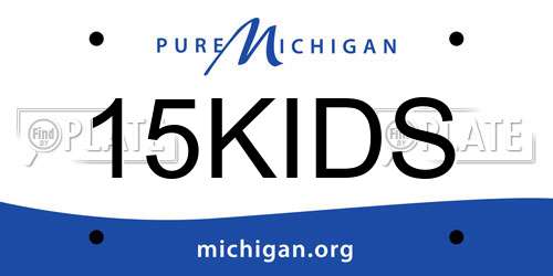 15KIDS Michigan License Plate