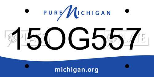 15OG557 Michigan License Plate