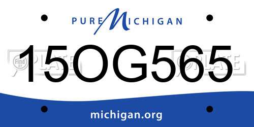 15OG565 Michigan License Plate